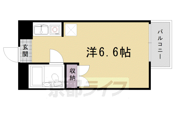 カツラフラット(1K/3階)の間取り写真