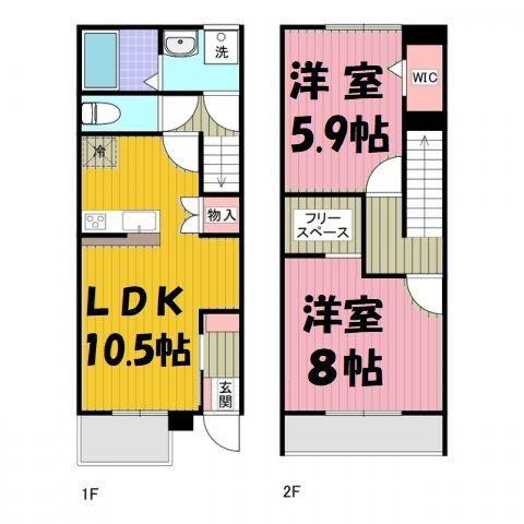 MAISONETTEPARK 大道(2LDK/1階)の間取り写真