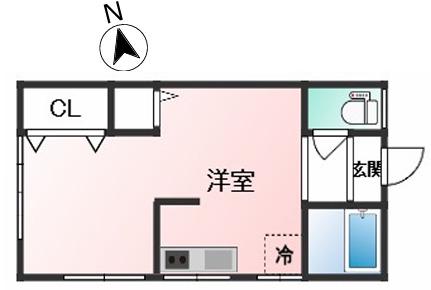 ビーコート丸山(ワンルーム/2階)の間取り写真