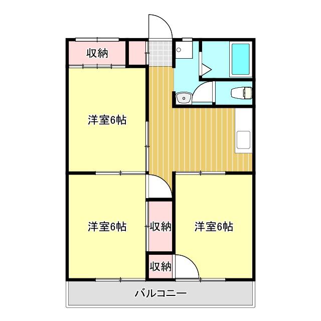 山岡ハイツ(3DK/2階)の間取り写真