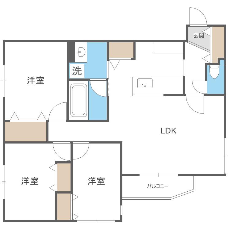 ASTER本通15(3LDK/3階)の間取り写真