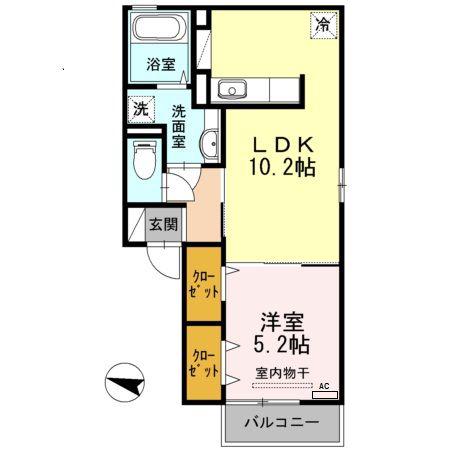 アーク フォレ(1LDK/1階)の間取り写真