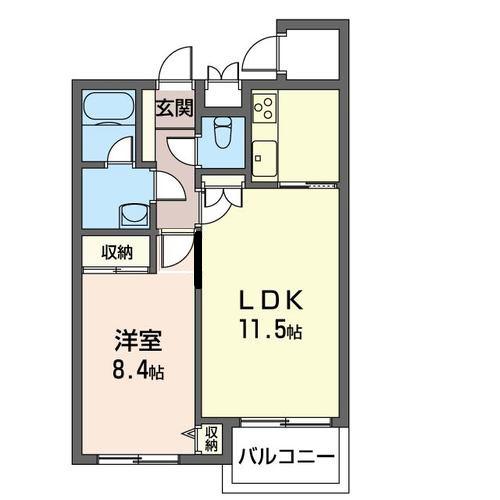 LA FUENTE(1LDK/3階)の間取り写真