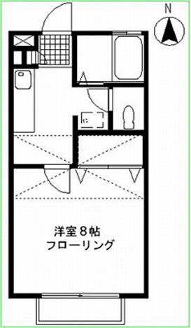 ウエストコーストII(1K/1階)の間取り写真