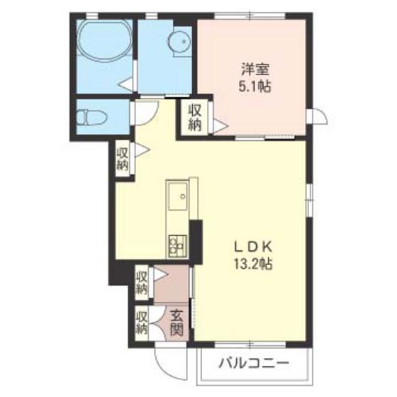 ワイズパレス(1LDK/1階)の間取り写真