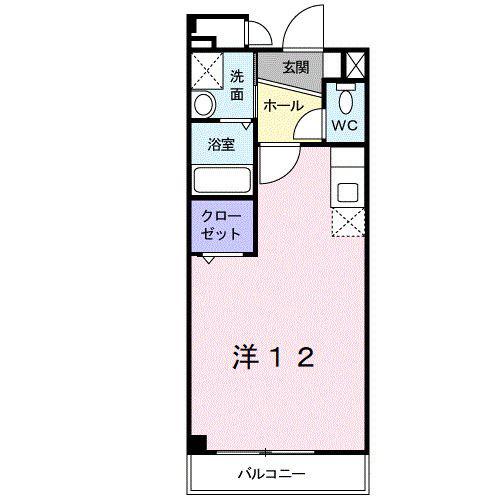 アヴェニール橋向(ワンルーム/2階)の間取り写真