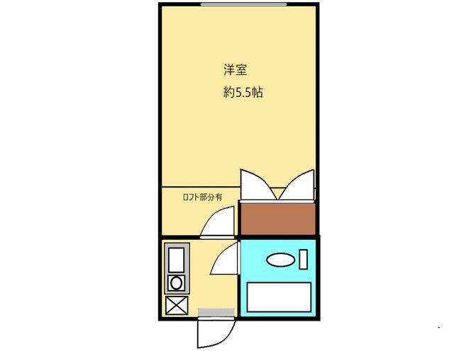 ドエル峰(ワンルーム/2階)の間取り写真