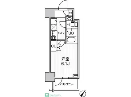 JMFレジデンス北品川(1K/8階)の間取り写真