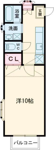 エストメルベーユ荒井壱番館(1K/2階)の間取り写真