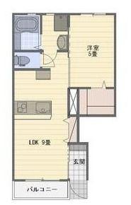 LOTUS新居2(1LDK/1階)の間取り写真