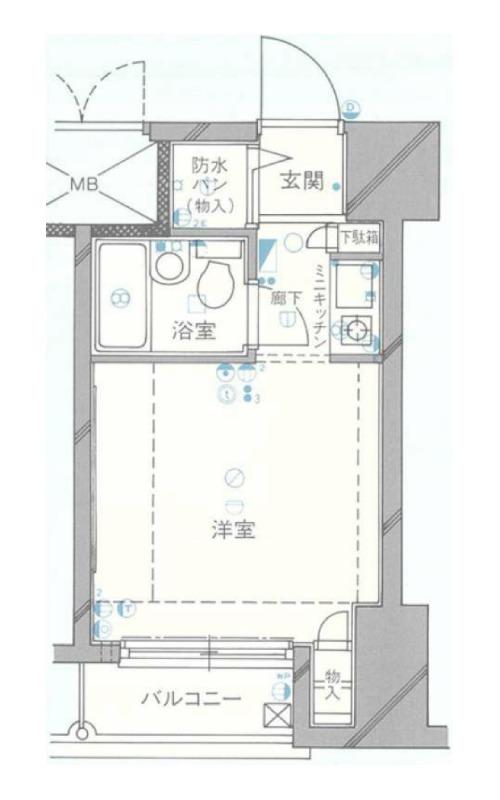 東白楽三和プラザII(1K/6階)の間取り写真