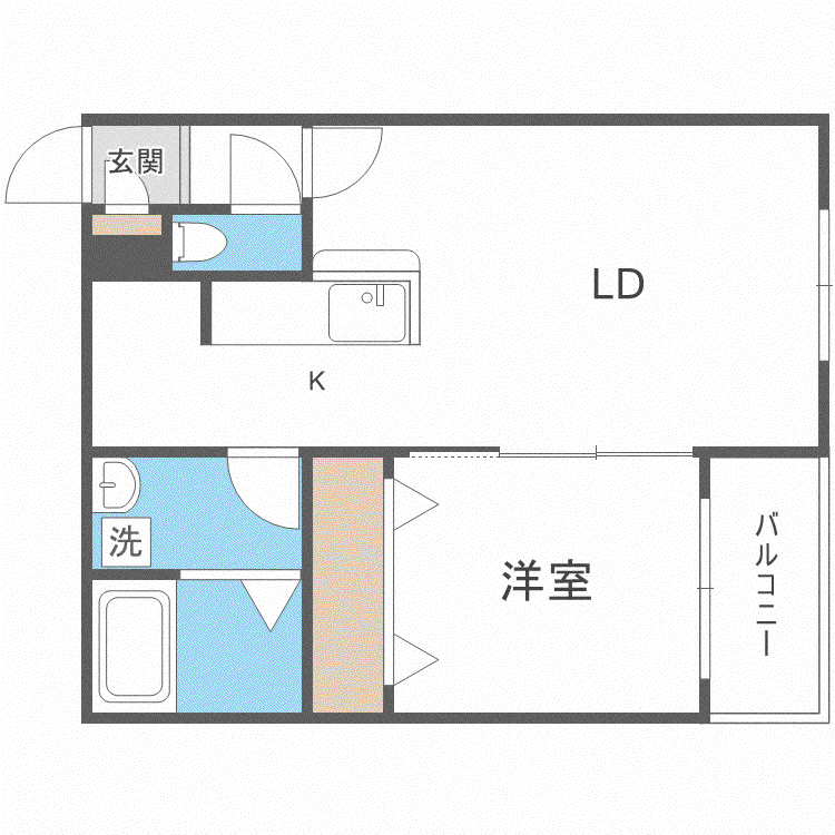 LEIA麻生(1LDK/4階)の間取り写真