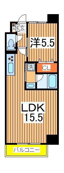 LUCE Ⅶ(1LDK/10階)の間取り写真