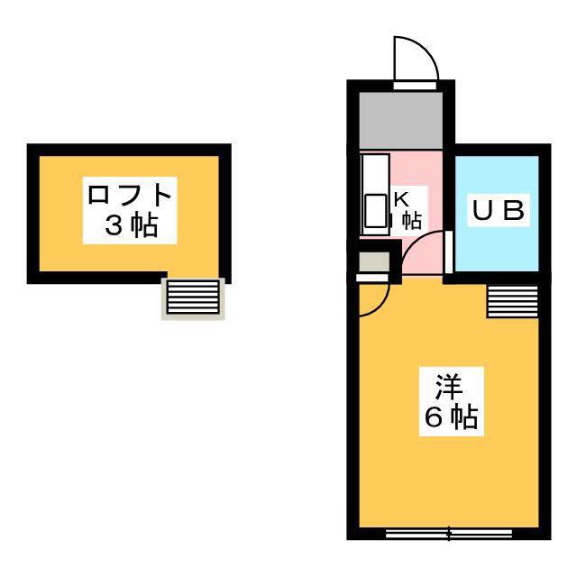 エステハイツ富士見台 B(1K/2階)の間取り写真