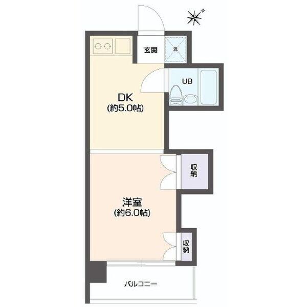 琴似パレスハイツ KOTONI PLACE(ワンルーム/5階)の間取り写真