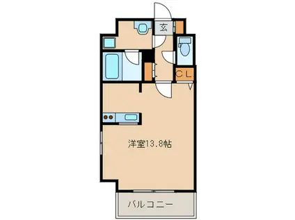 レジデンス内山町(ワンルーム/2階)の間取り写真