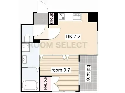 アーバン伏見(1DK/3階)の間取り写真