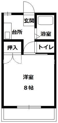 メイプルコート上長飯A・B(1K/2階)の間取り写真