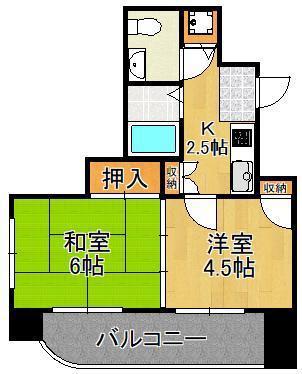 パール・デュー木町(2K/8階)の間取り写真