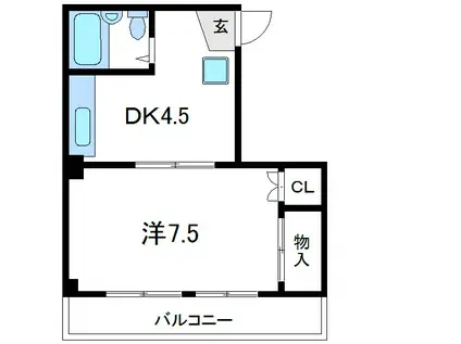 すみれハイツ(1DK/3階)の間取り写真
