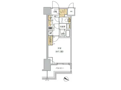 リビオメゾン南砂町(1K/8階)の間取り写真