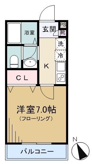 アプリコットハイツ(1K/1階)の間取り写真