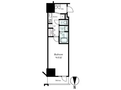 RISING PLACE KAMEIDO(1K/12階)の間取り写真