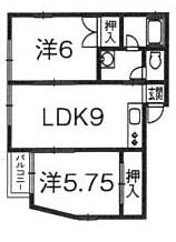 メゾンエトワール(2LDK/2階)の間取り写真