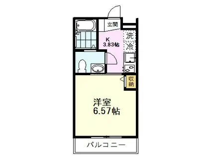 グリーンコート(1K/2階)の間取り写真