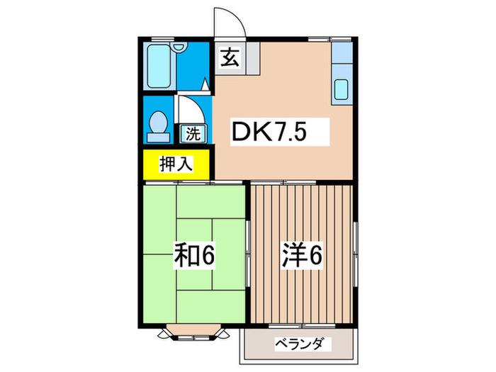 メゾン松井(2DK/2階)の間取り写真