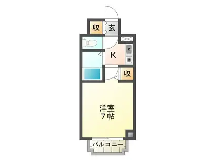 サンライズ津山(1K/2階)の間取り写真