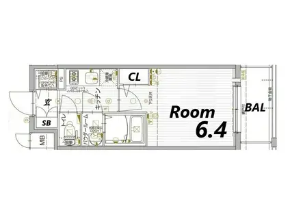 エスリード神戸兵庫駅マリーナスクエア(1K/5階)の間取り写真