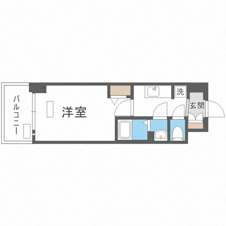 プレサンスOSAKADOMECITYクロスティ(1K/12階)の間取り写真