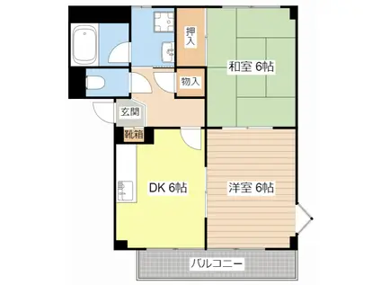 コモンライフOS(2DK/2階)の間取り写真