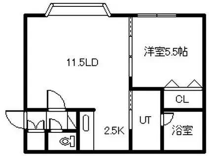 コムフォート1(1LDK/1階)の間取り写真