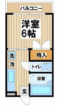 第二杉田ハイツ(1K/2階)の間取り写真