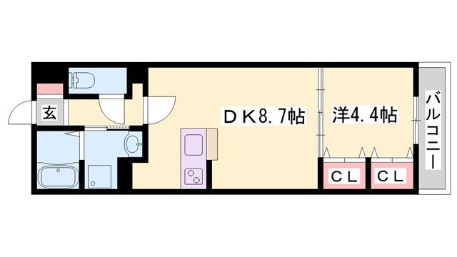 MISTRAL龍野町(1LDK/1階)の間取り写真