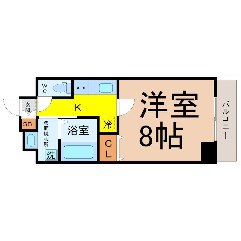 エストゥルースプラスノース名古屋(1K/10階)の間取り写真