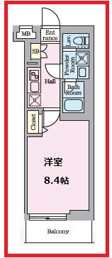 アイルグランデ押上ノースドゥーエ(1K/2階)の間取り写真