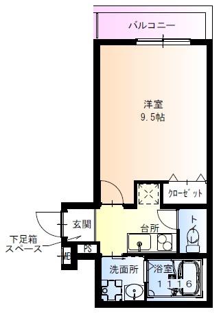 フジパレス住吉山之内(1K/3階)の間取り写真