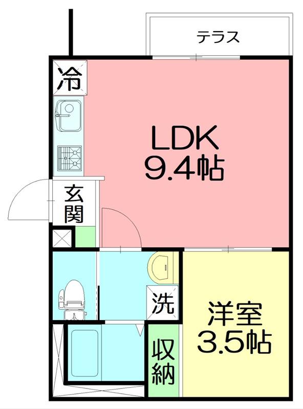 メゾン 雅(1LDK/1階)の間取り写真