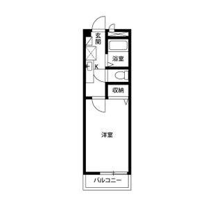 アンプルールリーブルK(1K/2階)の間取り写真