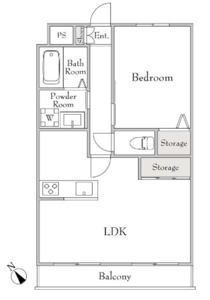 アストラルHTK(1LDK/6階)の間取り写真