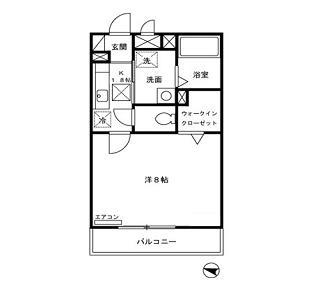 ハイムMOCO(1K/1階)の間取り写真