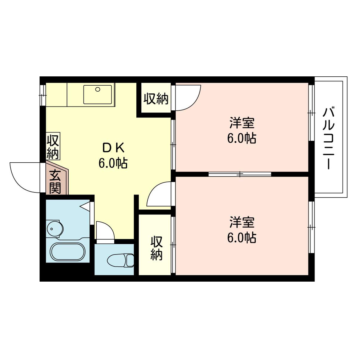 イマブール吉祥寺(2DK/2階)の間取り写真