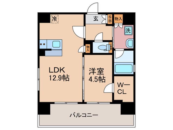 ベラジオ雅び京都河原町(1LDK/7階)の間取り写真