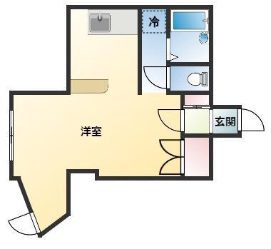 マンションベルベル(ワンルーム/1階)の間取り写真