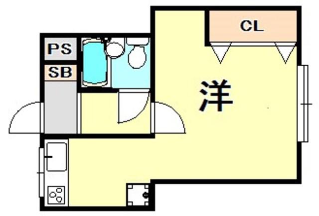 北野マンション(ワンルーム/2階)の間取り写真