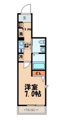ドムス北沢(1K/1階)の間取り写真