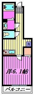 スマートテラスV(1K/1階)の間取り写真